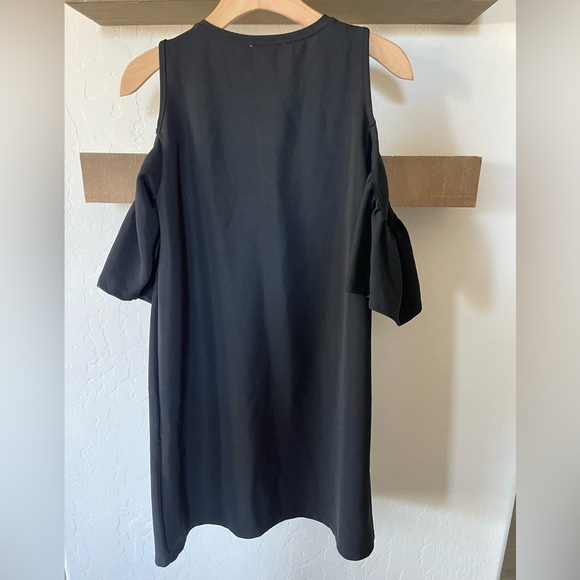Zara Trafaluc|Black Cold Shoulder Dress, Drapey Style•••Size Large, Bohob - Picture 1 of 9